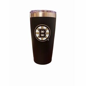Boston Bruins Travel Tumbler w/ Lid Black Dog Logo One Size NHL Hockey